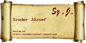 Szeder József névjegykártya